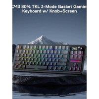Redragon K743 PRO GB 80% Gasket RGB Gaming Keyboard w/Hype 1.14 TFT Screen & Knob, 84 Keys Mechanical Keyboard, 5-Layer Noise