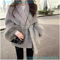 High End Double-sided Wool Strapping Real Wool Fur Coat Women's Removable Cuffs Fox Fur Temperament Cashmere Short Jacket