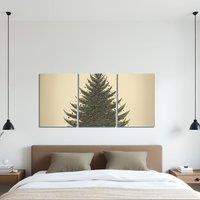 2D flat print, 3pcs inculding inner frame, Elegant Christmas Tree Canvas Art with Wooden Frame- Ready to Hang, Contemporary Styl