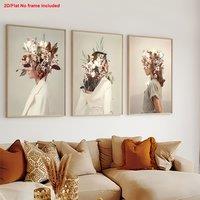 [2D Flat] 3pcs 2D Flat Decorative Poster, Perfect for Halloween Or Christmas, Frameless Canvas Prints. A Set of 3 2D Frameless C