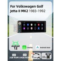 Carplay Autoradio 6.86" 1Din Radio Android Car Multimedia for VW Volkswagen Golf Jetta 2 II MK2 1983-1992 Stereo Head Unit GPS