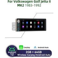 Carplay 6.86" Screen Multimedia 1Din Android Car Radio for VW Volkswagen Golf Jetta 2 II MK2 1983-1992 HeadUnit Autoradio Stereo
