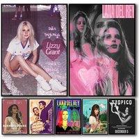 Black And Pink Lana Del Rey Posters Wall Art Decoration Mural Singer Lizzy Grant Music Album Cover Vintage Funny Home Room Decor