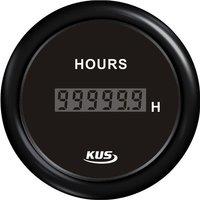 KUS 52mm Digital Hour Meters Black Clock Gauges 0-99999.9H Hourmeters Time Meters with Red / Yellow Backlight for Car Boat Yacht