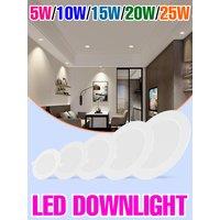 25W LED Downlight Recessed Round Ceiling Lamp Home Bedroom Foyer Dining Room Kitchen Soft Lighting AC 220V Cold White No Flicker