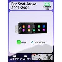 1Din Carplay Android Auto Radio Android Car Multimedia for Seat Arosa 2001-2004 6.86 Screen Stereo Head Unit Autoradio GPS