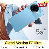 2025 HOT NEW F7 Ultra Original Smartphone 5G Dual Sim 7.3HD Android 15 Mobile Cell Phones 7800mAh Global Version Cellphones