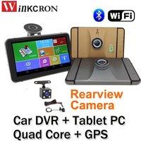 NEW 7 inch Car GPS Navigation DVR Camera RearView Camera Dash Cam Video Recorder Andoird 4.4 WIFI 1080P 8GB Truck Vehicle GPS