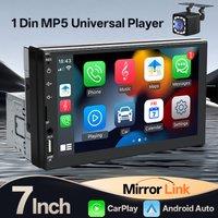 Hippcron 7 Car Radio 1 Din Carplay Android Auto Multimedia Player USB FM AUX Input Bluetooth Mirror Link Universal Autoradio