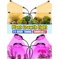 USB 5V LED Grow Light Full Spectrum Plant Hydroponics Cultivation Lamp 1/2/3/4 Heads Waterproof Dimmable With Timing Auto On/Off