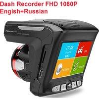 2025 Car Dash Recorder English & Russian Version Anto Detector X7- Plush Anti Laser DVR Dash Cam FHD 1920x1080P Video Recorder