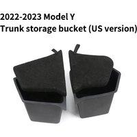 For Tesla 2021-2024 Model Y US Rear Trunk Storage Box Bins Left Right Corner Organizer Accessories Flocked Lids TPE Cargo
