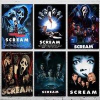 Classic Horror Movie S-Scream Canvas Print Scary Ghost Halloween Wall Art Poster for Modern Living Room Bedroom Bar Home Decor
