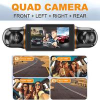 2025 Car Dash Cam 4 Cameras Black Box GPS WIFI FHD 1080P Front Driving Camera Left Right Rear Night Vision 24H Parking Monitor