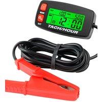Digital Tach/Hour Meter with Alligator Clip, Maintenance Reminder for Garden Tractor Generator Motorcycle Outboard Chainsaw