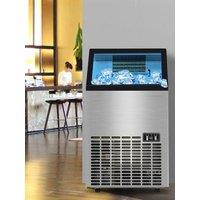Commercial Cube Ice Maker With Drainage Pump, Automatic Cleaning Liquid Freezer, Household Appliances