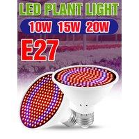 E27 LED Grow Light Bulb AC220V Full Spectrum Cultivation Lamp 110V 10W 15W 20W For Indoor Potted Flowers Succulent Plant Growbox