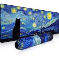 EXCO Cat Gaming Mouse Pad Large Computer Desk Mat with Stitched Edge Non-Slip Rubber Base Keyboard Mousepad for Office Home