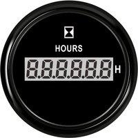 52mm Clock Gauges Waterproof Hourmeters Digital Hour Meters 9-32v with Red Backlight for Car Truck Bus Boat Yacht Rv