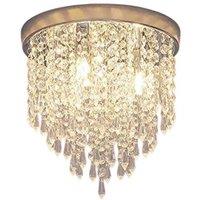 Mini Ceiling Light, Crystal Ceiling Lighting, Flush Mount Chandelier Lighting Fixture for Hallway, Bar(G9,Bulb not included)