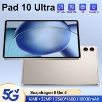 2025 NEW Pad 10 Ultra Tablet 10000mah 22GB+2TB Global Version 10.1 Inch Android Tablets PC HD 5G Dual SIM WIFI Tab for Kids