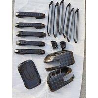 16Pcs ABS Carbon Fiber Pattern Accessories Trailer Hook Cover Luggage Rack Patch For Chery Jetour Traveller Jetour T2 2023 2024