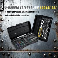 VMAN 24+24in1 Combo Ratchet Screwdriver Set | S2 Steel Magnetic Bits, T/Regular Handle With/Without Socket Gift Portable Durable