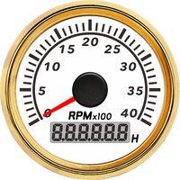 New Type 52mm Tachometers Gauges 0-4000RPM Display Rev Counters White Revolution Meter with Hourmeters for Auto Boat Truck Yacht