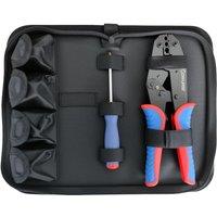 Pre-insulated terminal crimping pliers HS-30J with replaceable jaw set, wire cap, tubular terminal crimping pliers