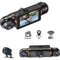 2025 Car Dash Recorder 4 Camera Black Box PS WIFI HD 1080P Front Driving Camera Left Right Rear Night Vision 24H Parking Monitor