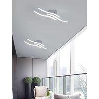 18W Wave Shaped Ceiling Light, Ra=80, 6500K White Light Ceiling Light, Minimalist Ceiling Light for Restaurants, Bedrooms