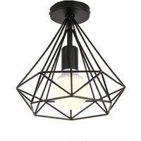 Black Wrought Iron Ceiling Light, E27 Lamp Head, Without Light Source Ceiling Light for Bedrooms, Dining Rooms, Corridors