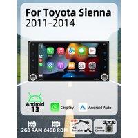 Android Auto Carplay Android Car Multimedia 2Din Car Radio for Toyota Sienna 2011-2014 7" Screen Stereo Head Unit GPS Navigation