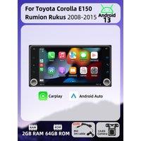 Autoradio Head Unit 2 Din Android Radio for Toyota Corolla E150 Rumion Rukus 2008-2015 Carplay 7" Screen Car Multimedia GPS WIFI