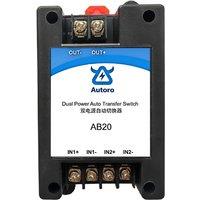 Autoro AB20A Dual Power Automatic Transfer Switch ATS Input DC5-30V, Outdput Max 10A Per Channel for Backup Power Systems