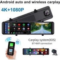 11.26 Rearview Mirror CarPlyaer Android ANTO 4K Car DVR Dash Cam Recorder 1080P GPS Blutooth 5G WiFi 24h Parking Monitor