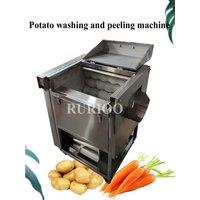 Automatic Vegetable Peeling And Washing Machine High Pressure Roller Brush Cleaning for Potato Cassava Carrot