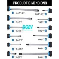 12-Piece Magnetic Screwdriver Set, Heavy Duty Screwdriver Set Go-Thru Steel Blades, High Torque 6 Phillips & 6 Flat Head Tips Sc