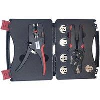 DuPont Terminal Crimping Pliers Set with Five Die Heads and Wire Stripping Pliers Tool Kit for Automotive Terminals