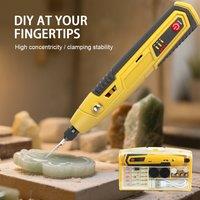 Cordless Rotary Tool 3 Speed Portable DIY Mini Handheld Electric Grinder Wood Carving Engraving Machine Jade Polishing Carving