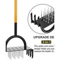 New Lawn Turning and Drilling Machine, Carbon Steel Porous Drilling Machine Standing Ventilation Tool Soil Loosening Garden Tool