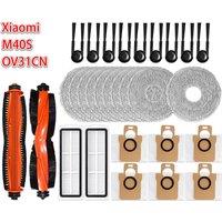For Xiaomi Mijia M40S / OV31CN Robot Vacuum Cleaner Accessories Main Brush Side Brush Hepa Filter Mop Cloth Dust Bag Parts Spare