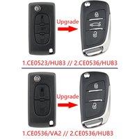 OHMSEN Upgrade Flip Key Fob Case for Peugeot Citroen Partner 207 307 308 Berlingo DISPATCH C3 2/3 Button CE0536/CE0523 VA2/HU83