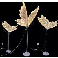 Wedding Butterfly Decor Light White Lace Standing Led 3 Colors for Road Load Party Home Christmas New Year Decorations