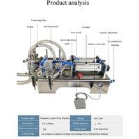 Small Commercial 50-500ml Liquid Filling Machine Double Nozzles, Semi Automatic, 304 Stainless Steel