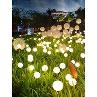 RGB LED Solar Power Fireworks Lamp Garden Decoration Christmas Firefly Light Waterproof Outdoor Dandelion Lawn Lights Warm White
