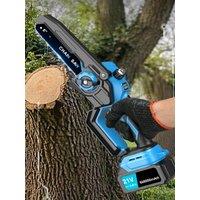 8-Inch Brushless Lithium Chain Saw High Branch Saw, Installation-Free Charging, Portable Logging Single-Hand Saw With Oil Bottle