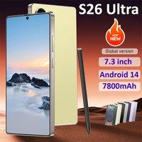2026 HOT NEW S26 Ultra Smartphone 7.3HD Global Version Cellphones 5G Dual Card Cheap Cell Phone 7800mAh Android 14 Mobile Phones