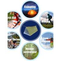 Emergency tent, Waterproof 2 Person Emergency Tube Tent for Camping and Outdoor Activities Green Orange Silver