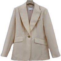 Autumn Winter High Quality New Women Silk Wool Turn-down Collar Coat Single Button Office Lady Elegant Vintage Solid Jacket Tops